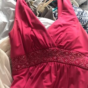 Halter prom dress-pink